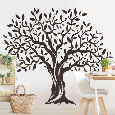 Naklejka na ścianę - Drzewo oliwne z liśćmi