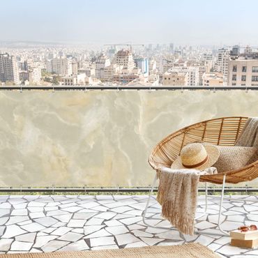 Osłona balkonowa zapewniająca prywatność - Onyksowy marmur w kolorze kremowym