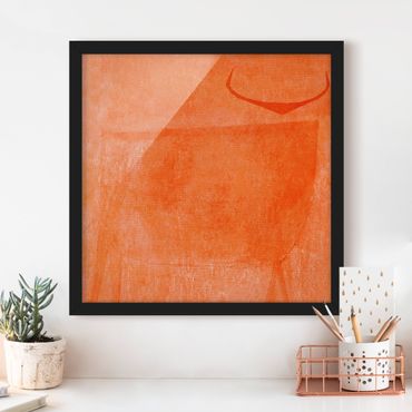 Plakat w ramie - Pomarańczowy Byk