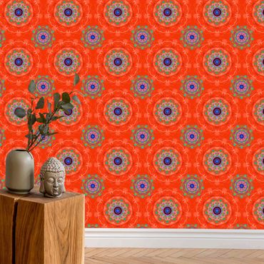 Fototapeta - Orange Mandala Pattern - Roll