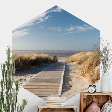 Sześciokątna tapeta samoprzylepna - Plaża nad Morzem Bałtyckim