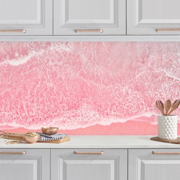Panel ścienny do kuchni - Ocean w kolorze różowym