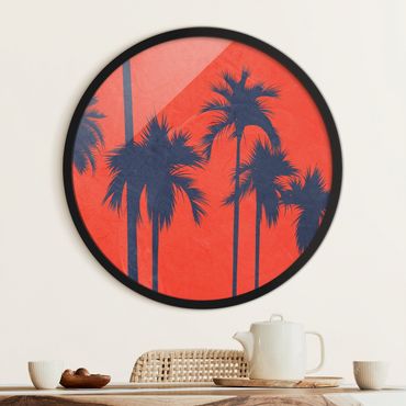 Okrągły obraz w ramie - Palm Cote d'Azur