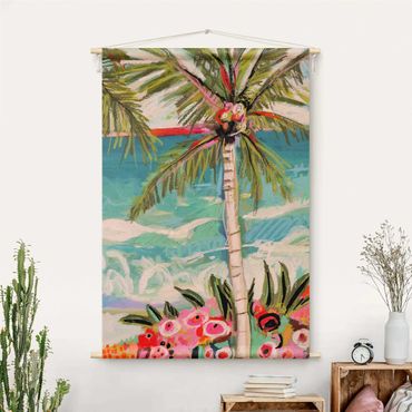 Makatka - Palm Tree With Pink Flowers II