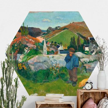 Sześciokątna tapeta samoprzylepna - Paul Gauguin - Świniopas