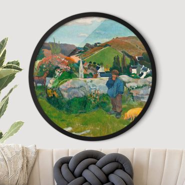 Okrągły obraz w ramie - Paul Gauguin - The Swineherd