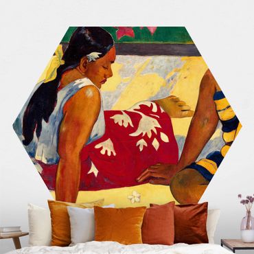 Sześciokątna tapeta samoprzylepna - Paul Gauguin - Kobiety z Tahiti
