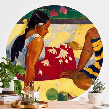 Okrągła tapeta samoprzylepna - Paul Gauguin - Kobiety z Tahiti