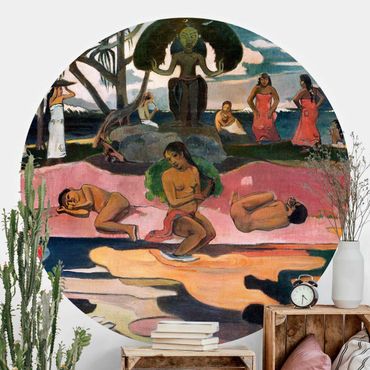 Okrągła tapeta samoprzylepna - Paul Gauguin - Dzień boży