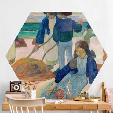 Sześciokątna tapeta samoprzylepna - Paul Gauguin - Kobiety Zbieracze Tangów