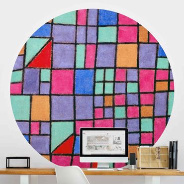 Okrągła tapeta samoprzylepna - Paul Klee - Szklana fasada