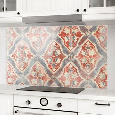 Panel szklany do kuchni - Persian Vintage Pattern w kolorze indygo II