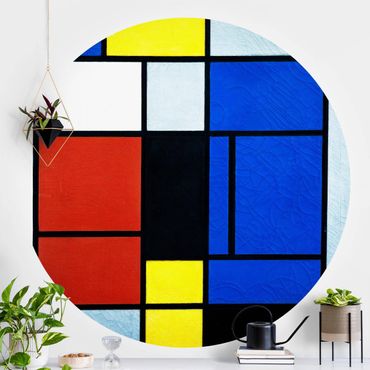 Okrągła tapeta samoprzylepna - Piet Mondrian - Tableau Nr 1