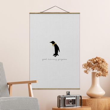 Plakat z wieszakiem - Cytat pingwina Good Morning Gorgeous