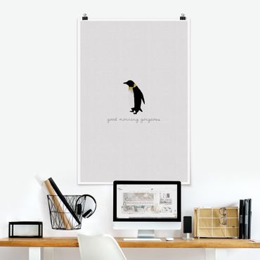 Plakat - Cytat pingwina Good Morning Gorgeous