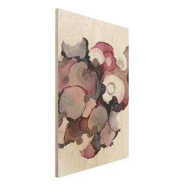 Obraz z drewna - Krople różowego beżu z różowym złotem