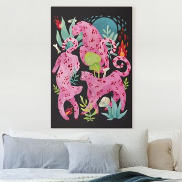 Obraz na płótnie - Pink Leopards - Format pionowy 2x3