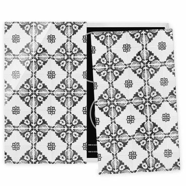 Pokrywa kuchenki - Portuguese Vintage Ceramic Tiles - Sintra Black And White