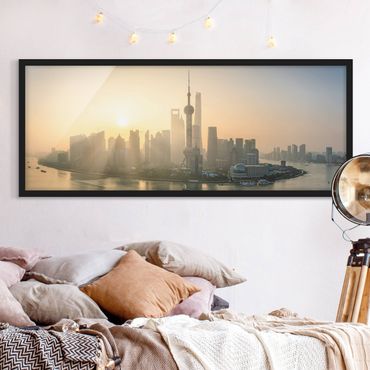 Plakat w ramie - Pudong o wschodzie słońca