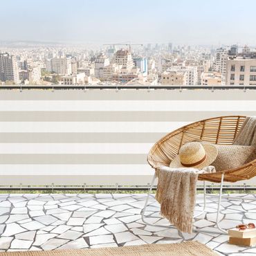 Osłona balkonowa zapewniająca prywatność - Poziome paski w kolorze morskiego piasku