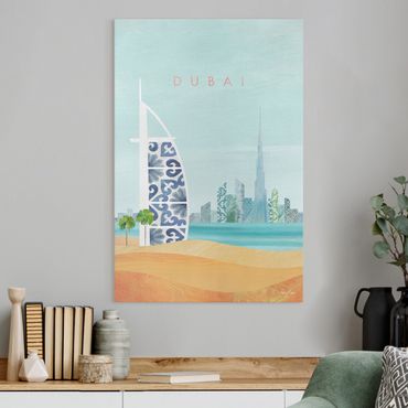 Obraz na płótnie - Plakat podróżniczy - Dubaj - Format pionowy 2:3