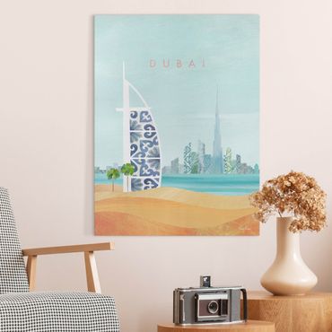 Obraz na płótnie - Plakat podróżniczy - Dubaj - Format pionowy 3:4
