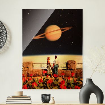 Obraz na szkle - Retro Collage - Love In Space
