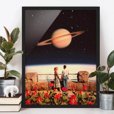 Obraz w ramie - Retro Collage - Love In Space
