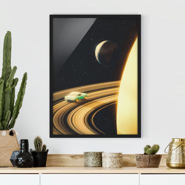 Obraz w ramie - Retro Collage - Saturn Highway