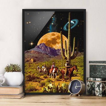 Obraz w ramie - Retro Collage - Space Cowboys