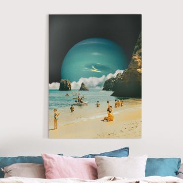 Obraz na płótnie - Retro Collage - Space Beach - Format pionowy 3:4