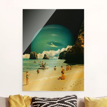 Obraz na szkle - Retro Collage - Space Beach