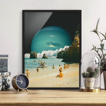 Obraz w ramie - Retro Collage - Space Beach