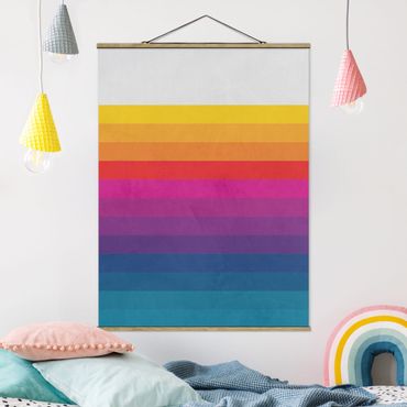 Plakat z wieszakiem - Retro Rainbow Stripe