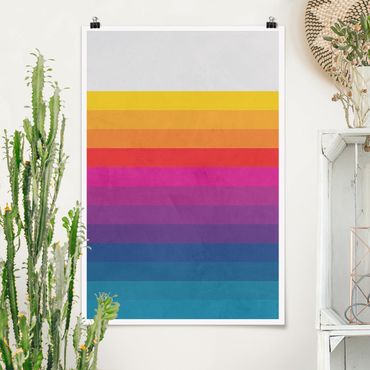 Plakat - Retro Rainbow Stripe