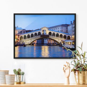 Plakat w ramie - Most Rialto w Wenecji
