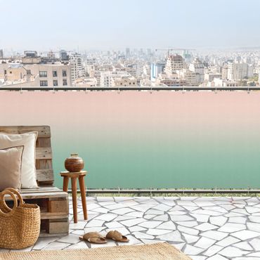 Osłona balkonowa zapewniająca prywatność - Gradient różowo-zielony