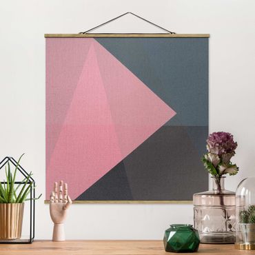 Plakat z wieszakiem - Różowa geometria przezroczystości