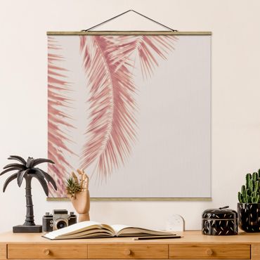 Plakat z wieszakiem - Liście palmy w kolorze różowego złota