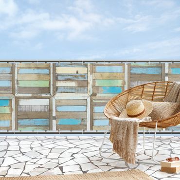 Osłona balkonowa zapewniająca prywatność - Rustykalne drewno