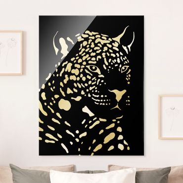 Obraz na szkle - Safari Animals - Portret lamparta czarny