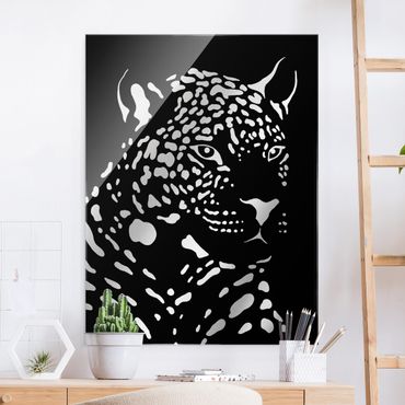 Obraz na szkle - Safari Animals - Portret lamparta czarny