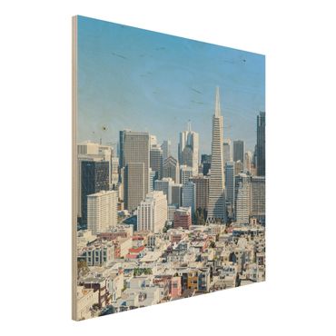 Obraz z drewna - San Francisco Skyline