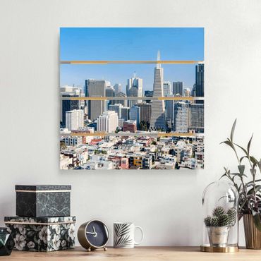 Obraz z drewna - San Francisco Skyline