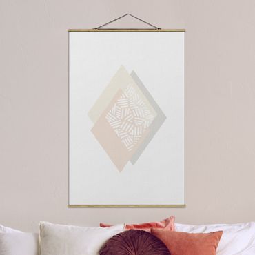 Plakat z wieszakiem - Soft Colours Geometria w kratkę