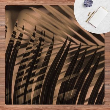 Mata korkowa - Gra cieni na liściu palmy