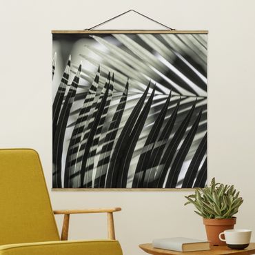 Plakat z wieszakiem - Gra cieni na liściu palmy