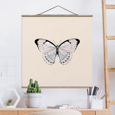 Plakat z wieszakiem - Motyl na beżu