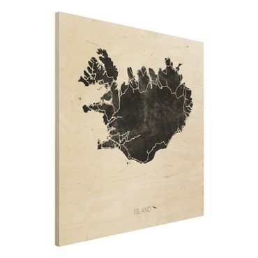 Obraz z drewna - Czarna Islandia