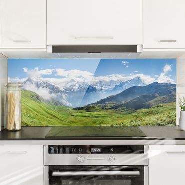 Panel szklany do kuchni - Szwajcarska panorama alpejska